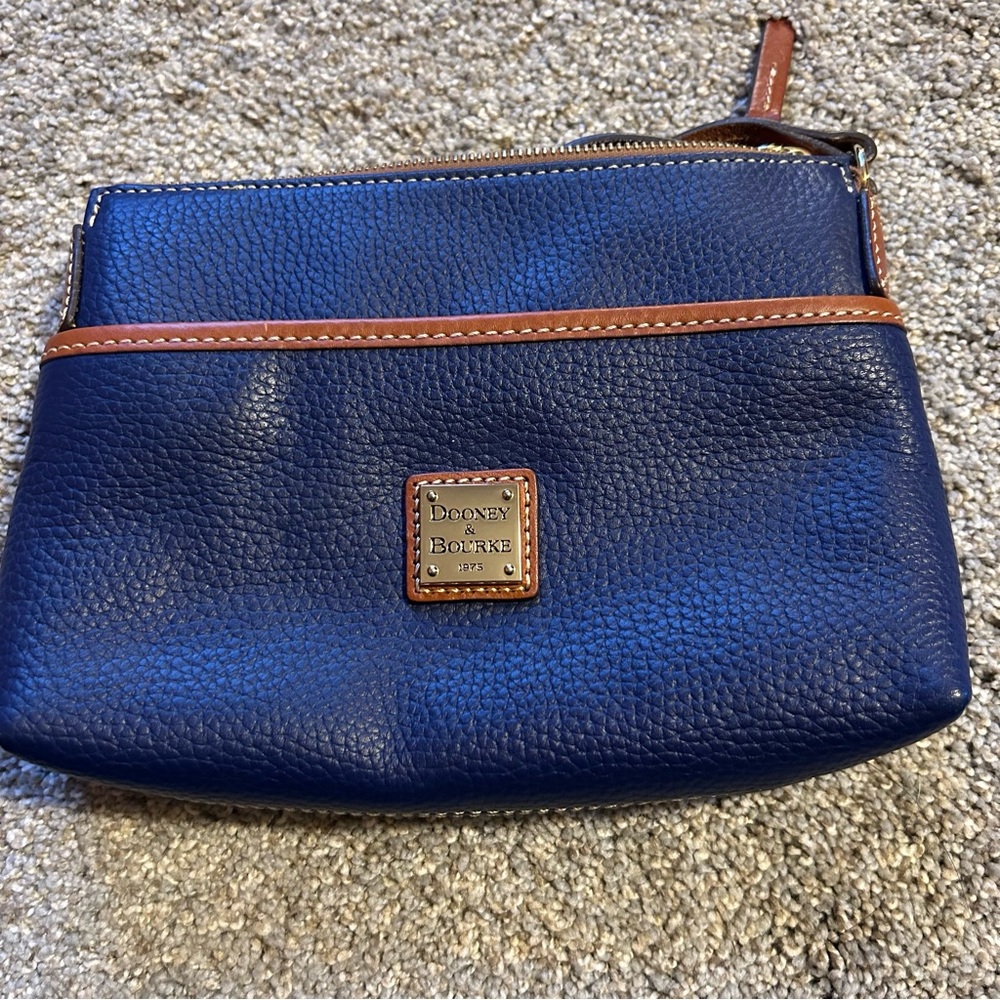 Dooney &Bourke Blue Pebbled leather Ginger crossbody bag